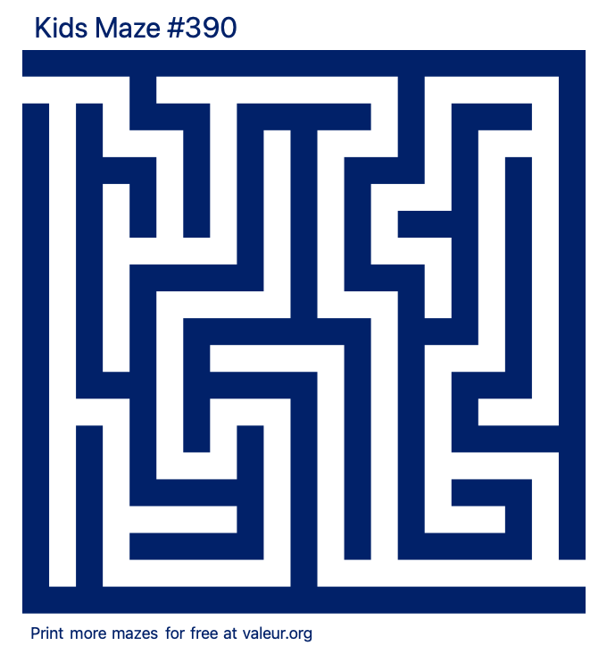 Free Printable Kids Maze number 390