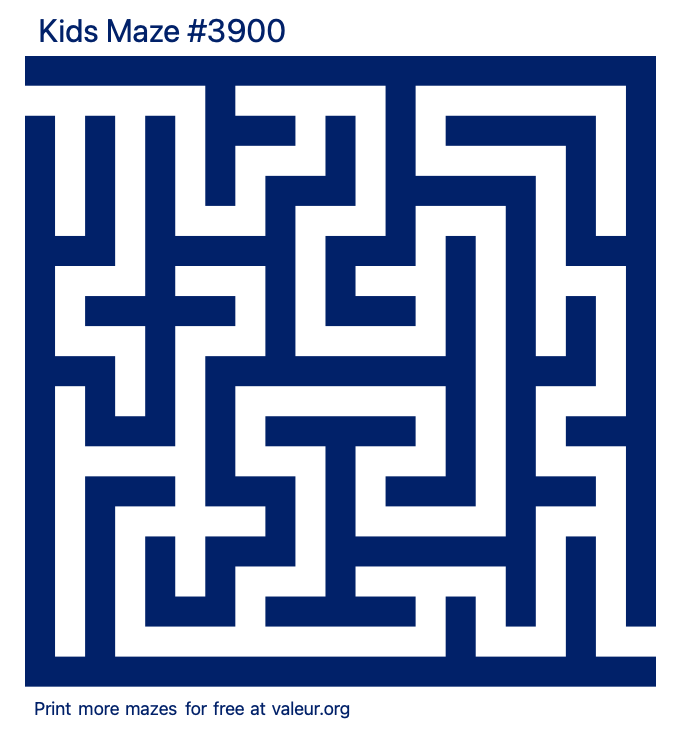 Free Printable Kids Maze number 3900