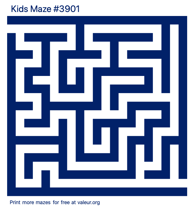 Free Printable Kids Maze number 3901