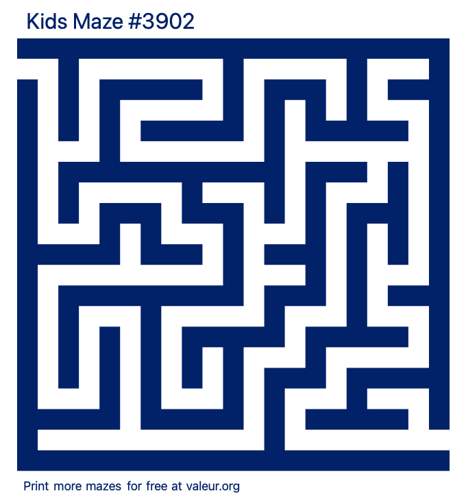 Free Printable Kids Maze number 3902