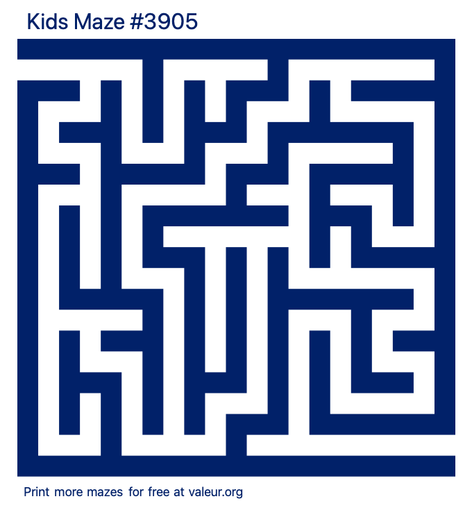 Free Printable Kids Maze number 3905