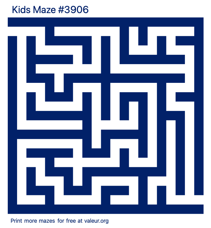 Free Printable Kids Maze number 3906