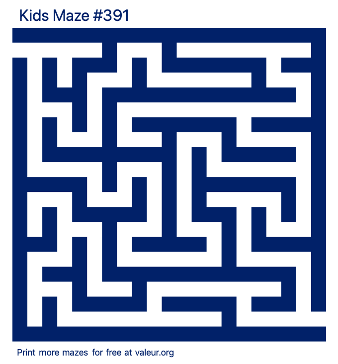 Free Printable Kids Maze number 391