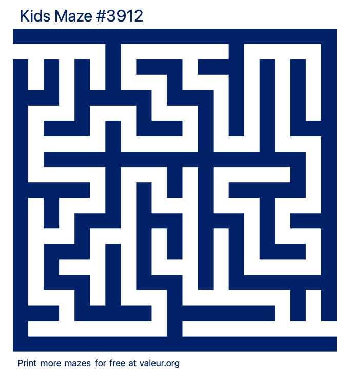 Free Printable Kids Maze number 3912