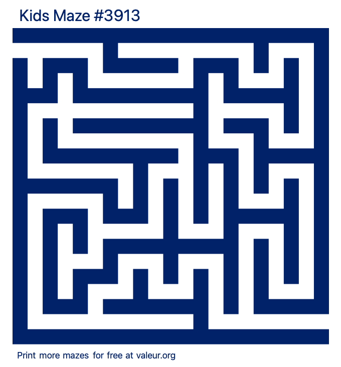 Free Printable Kids Maze number 3913