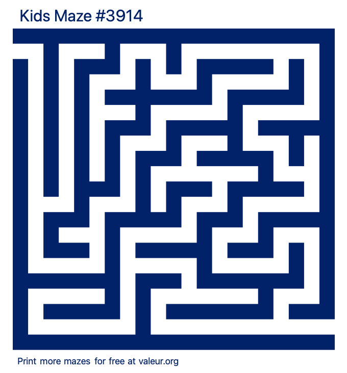 Free Printable Kids Maze number 3914