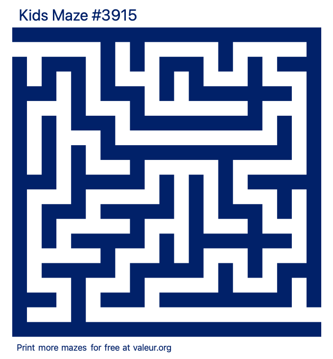 Free Printable Kids Maze number 3915