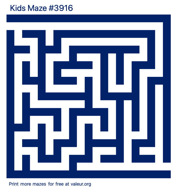 Free Printable Kids Maze number 3916