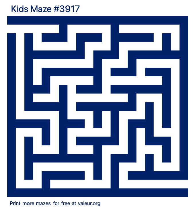 Free Printable Kids Maze number 3917