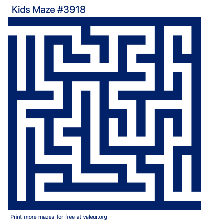 Free Printable Kids Maze number 3918