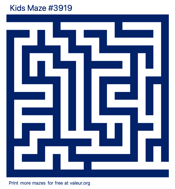 Free Printable Kids Maze number 3919