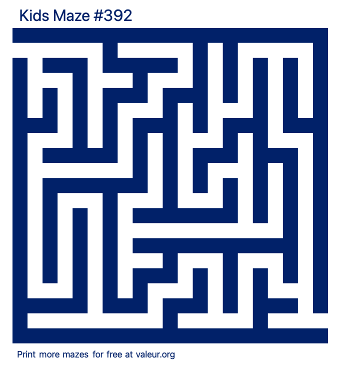 Free Printable Kids Maze number 392