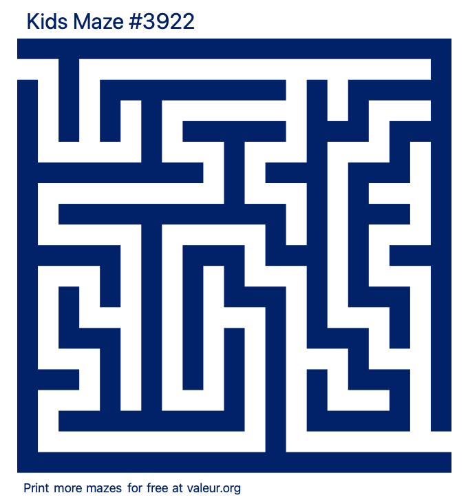 Free Printable Kids Maze number 3922