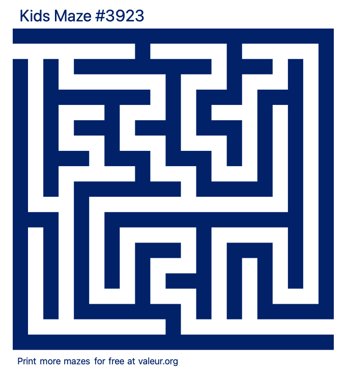 Free Printable Kids Maze number 3923