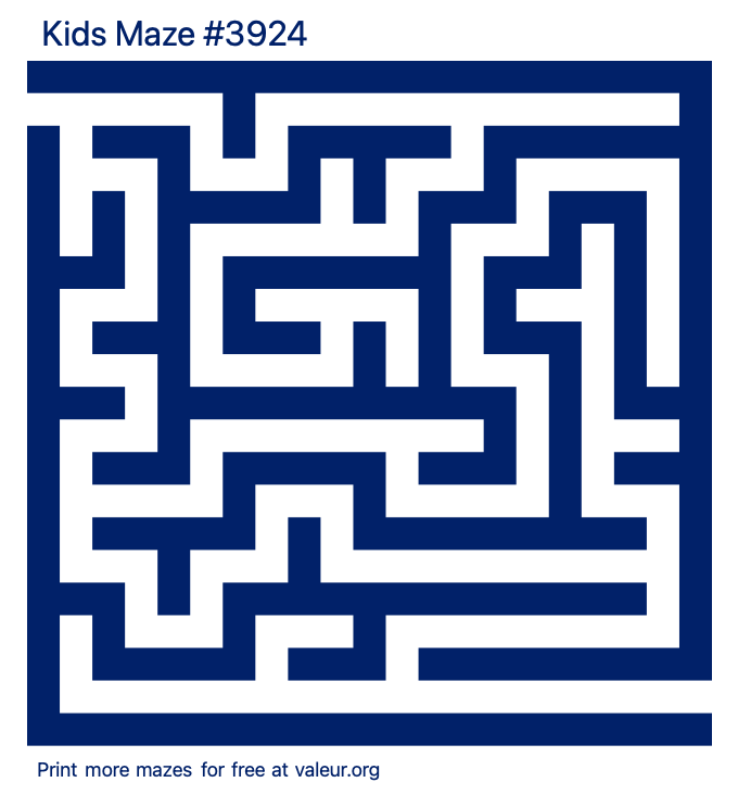 Free Printable Kids Maze number 3924