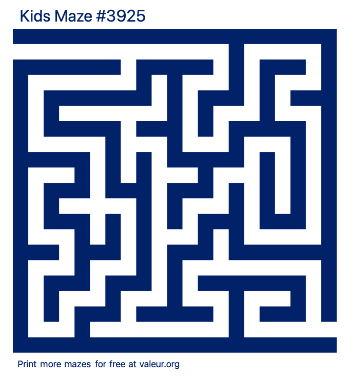 Free Printable Kids Maze number 3925