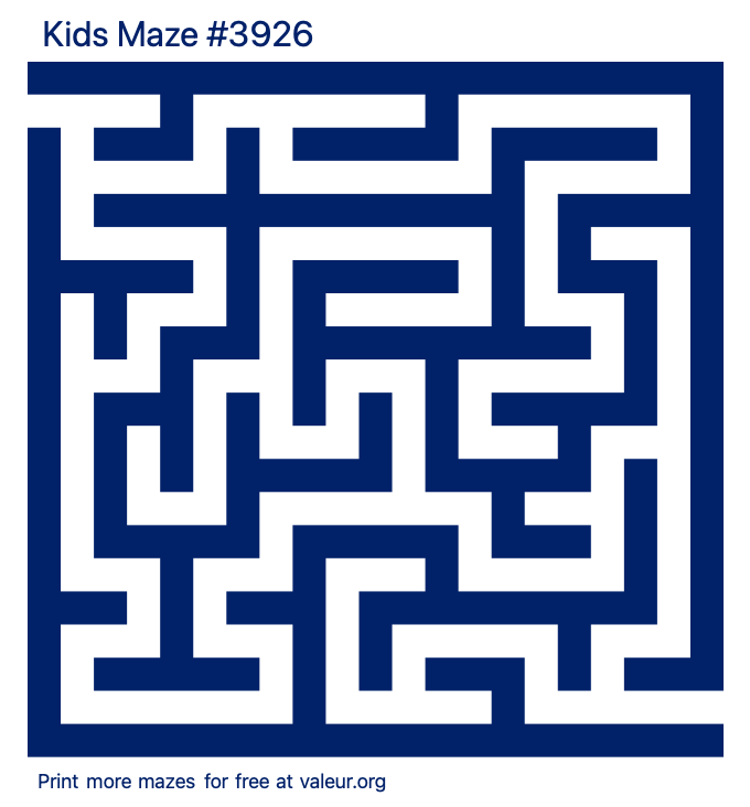 Free Printable Kids Maze number 3926