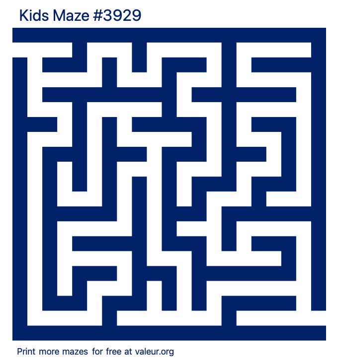 Free Printable Kids Maze number 3929