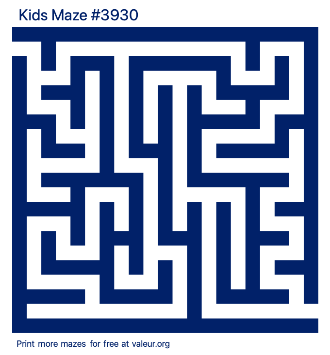 Free Printable Kids Maze number 3930
