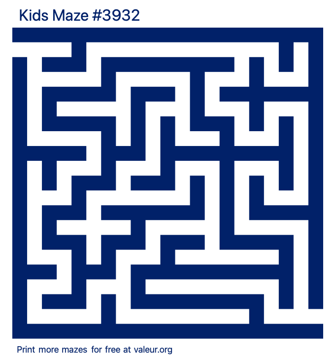 Free Printable Kids Maze number 3932