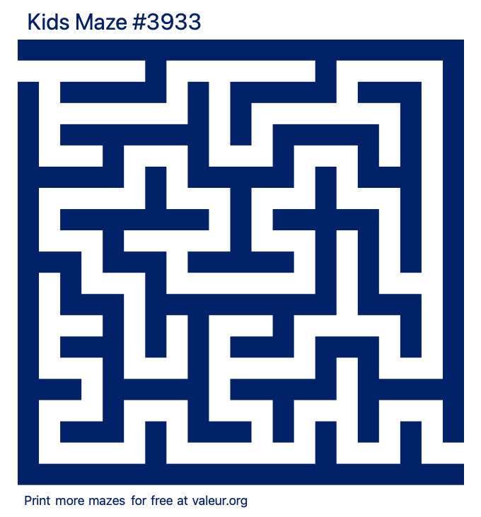 Free Printable Kids Maze number 3933