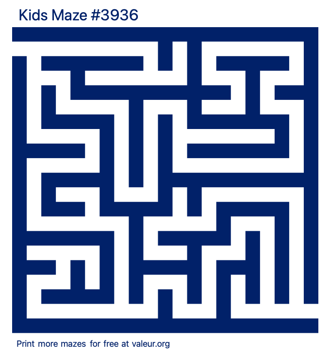 Free Printable Kids Maze number 3936