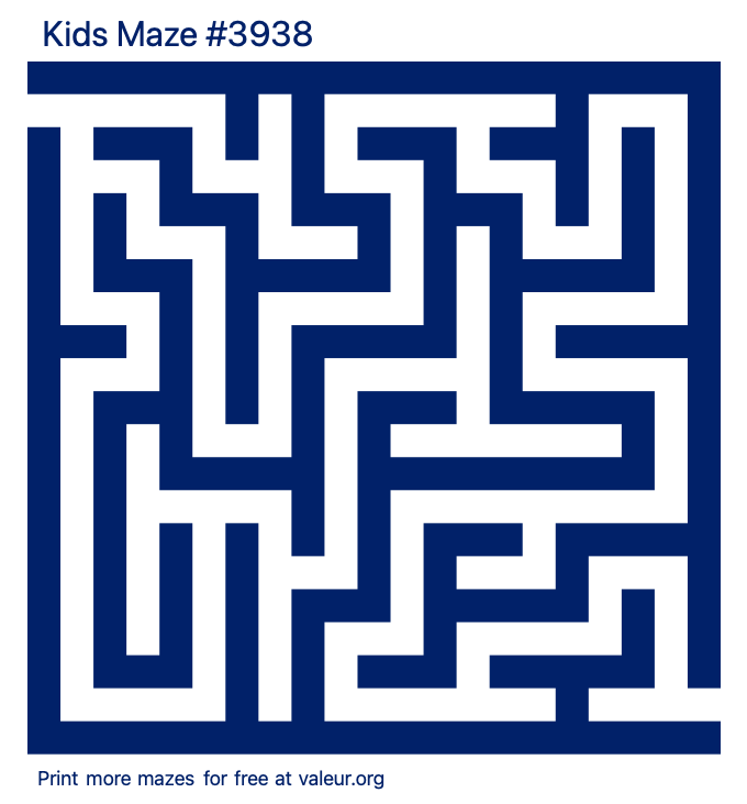Free Printable Kids Maze number 3938