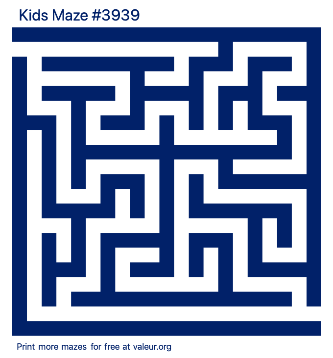 Free Printable Kids Maze number 3939