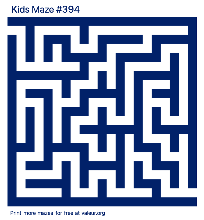 Free Printable Kids Maze number 394