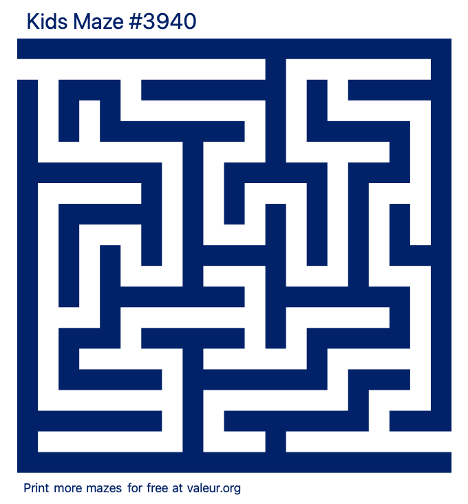 Free Printable Kids Maze number 3940
