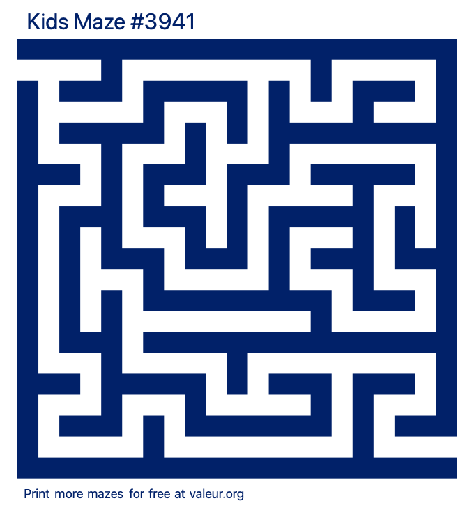 Free Printable Kids Maze number 3941