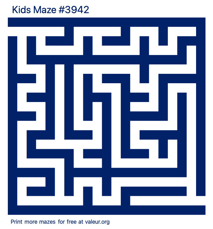 Free Printable Kids Maze number 3942