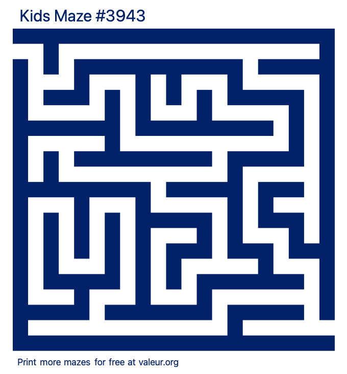 Free Printable Kids Maze number 3943