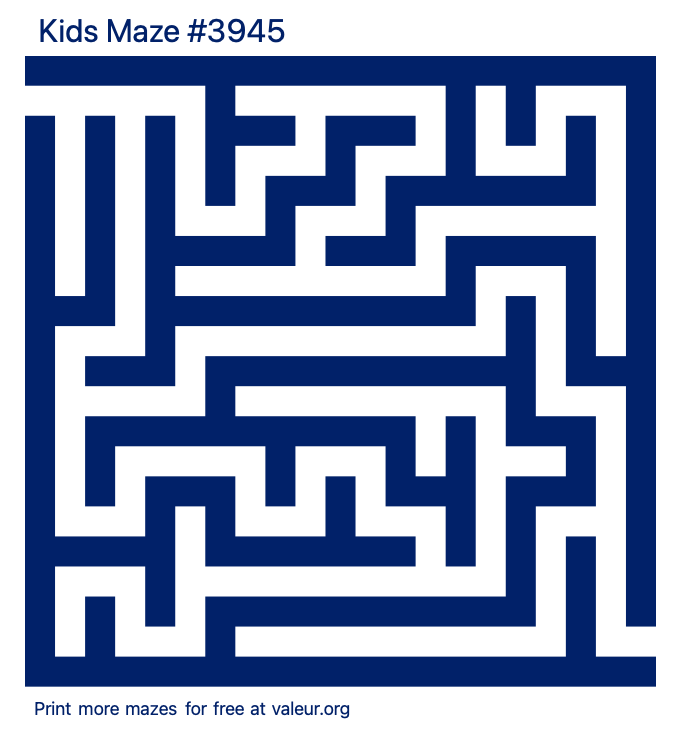 Free Printable Kids Maze number 3945