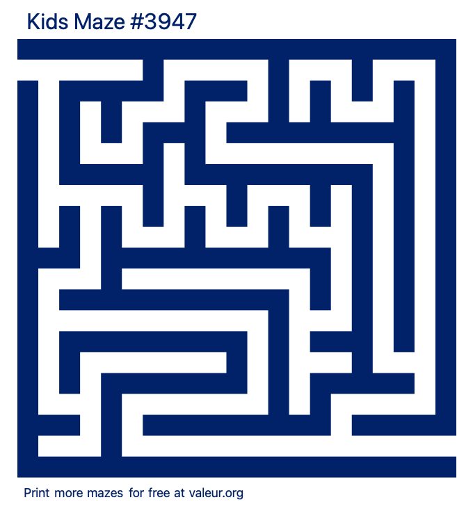 Free Printable Kids Maze number 3947