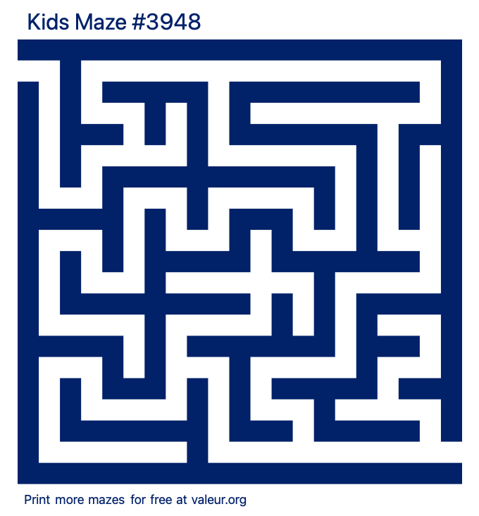 Free Printable Kids Maze number 3948
