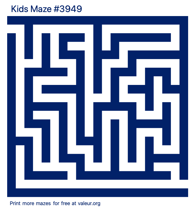 Free Printable Kids Maze number 3949