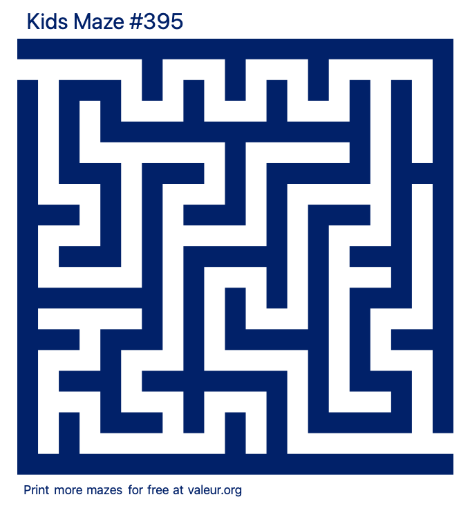 Free Printable Kids Maze number 395