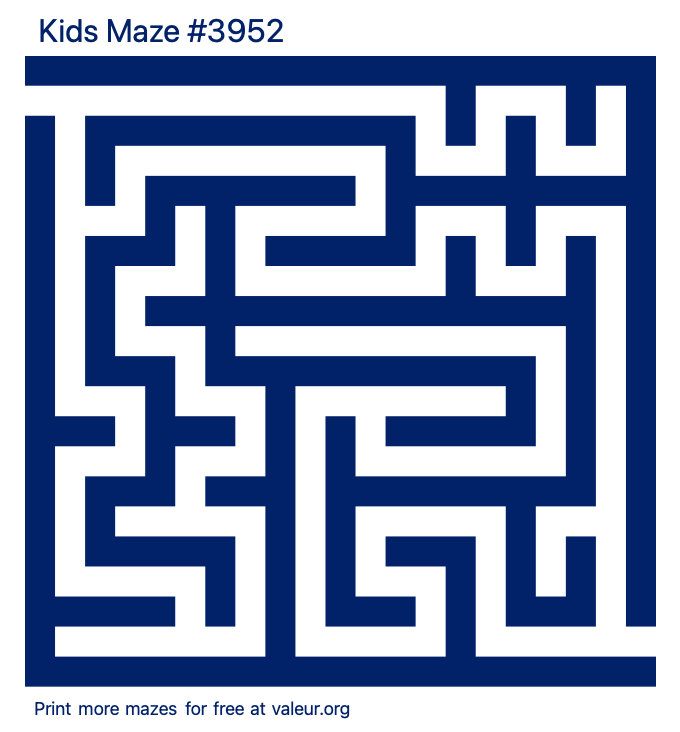 Free Printable Kids Maze number 3952