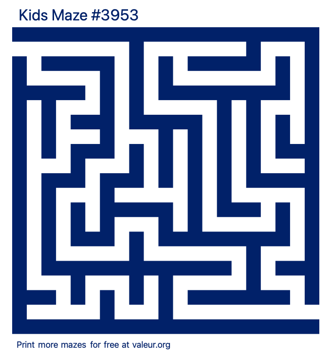 Free Printable Kids Maze number 3953