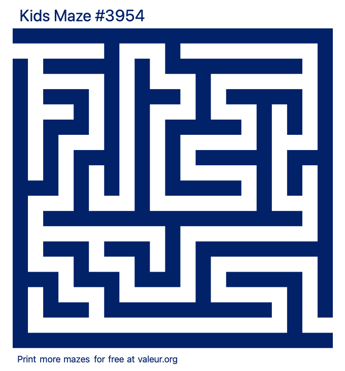 Free Printable Kids Maze number 3954