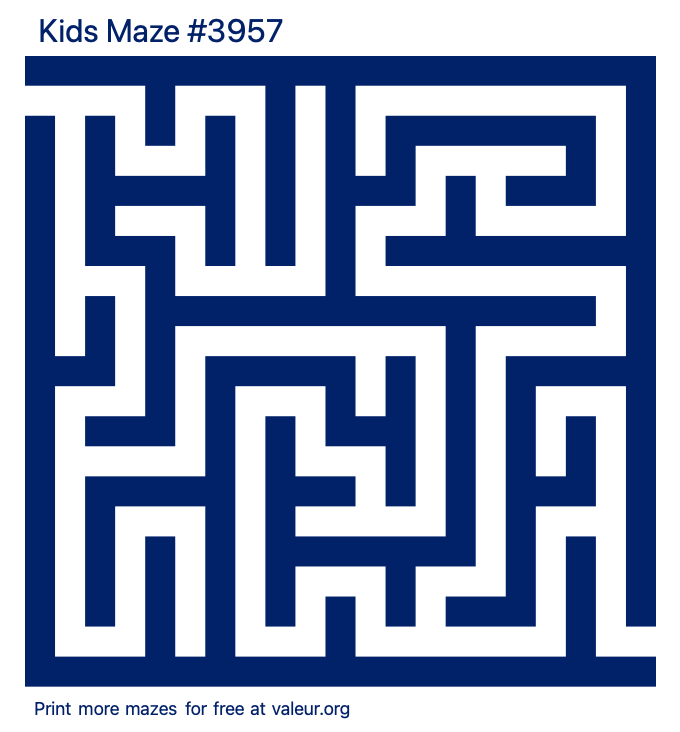 Free Printable Kids Maze number 3957
