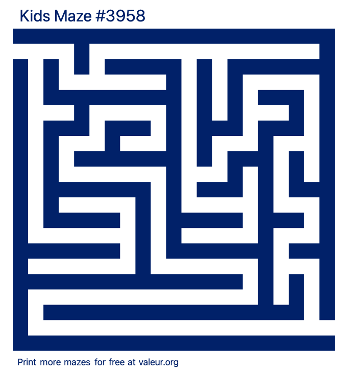 Free Printable Kids Maze number 3958