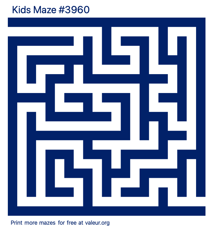 Free Printable Kids Maze number 3960