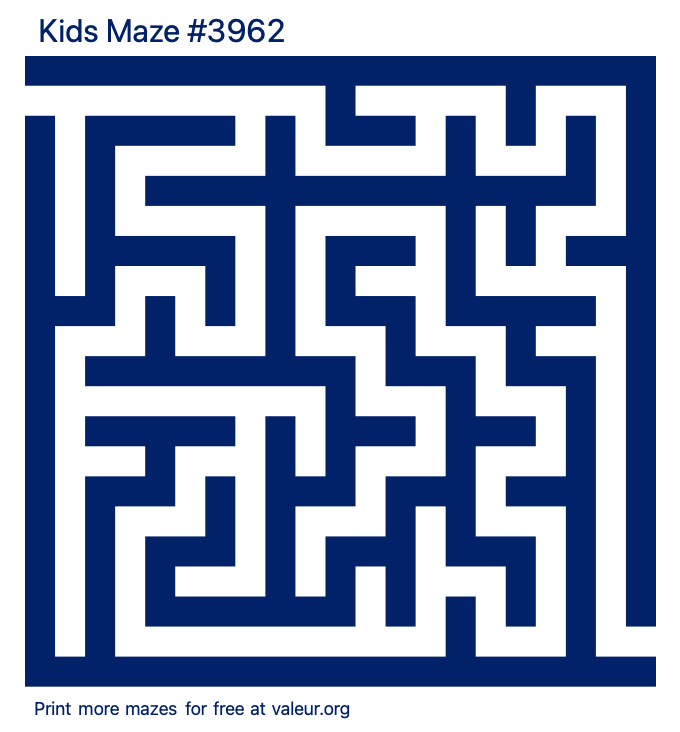 Free Printable Kids Maze number 3962