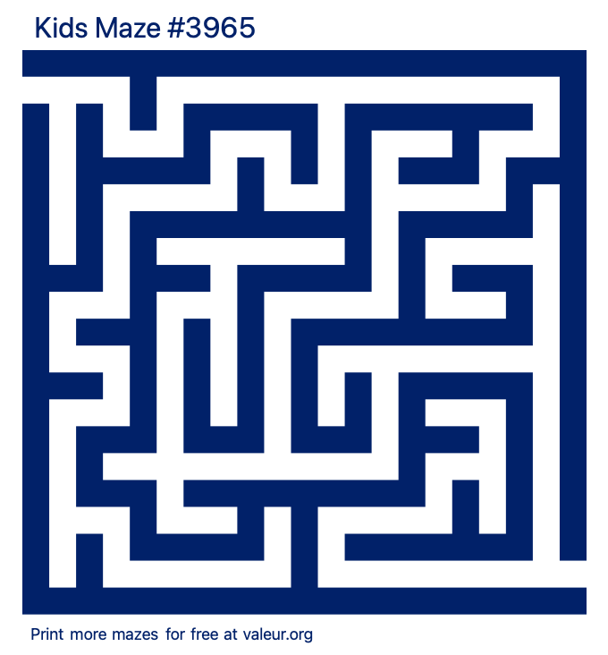 Free Printable Kids Maze number 3965