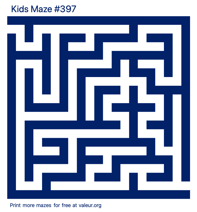 Free Printable Kids Maze number 397