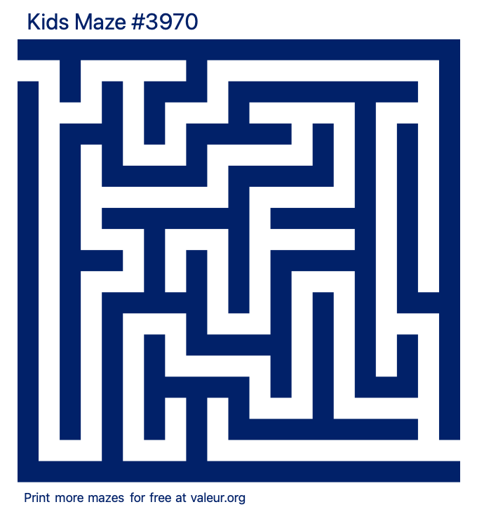 Free Printable Kids Maze number 3970