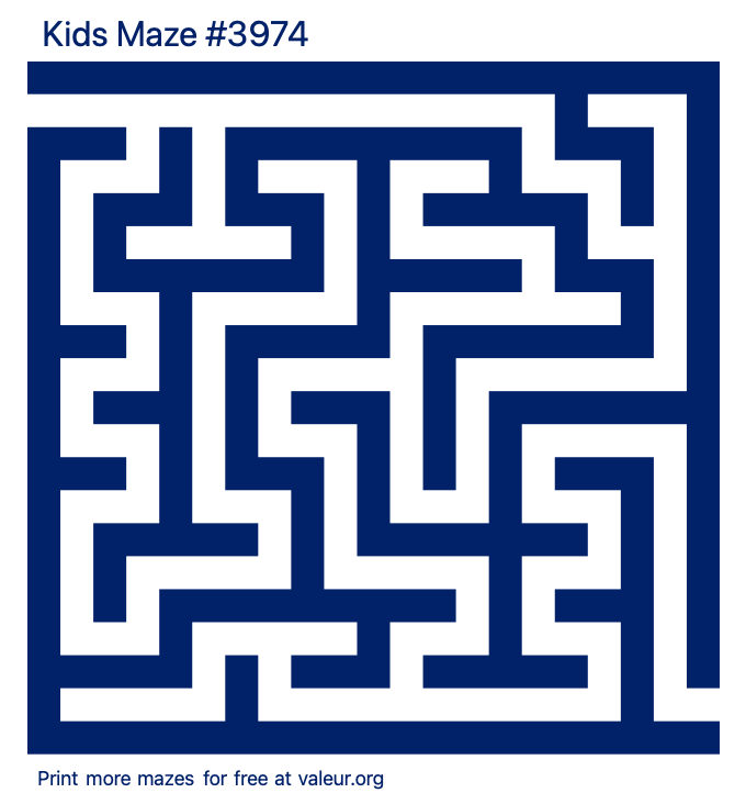 Free Printable Kids Maze number 3974