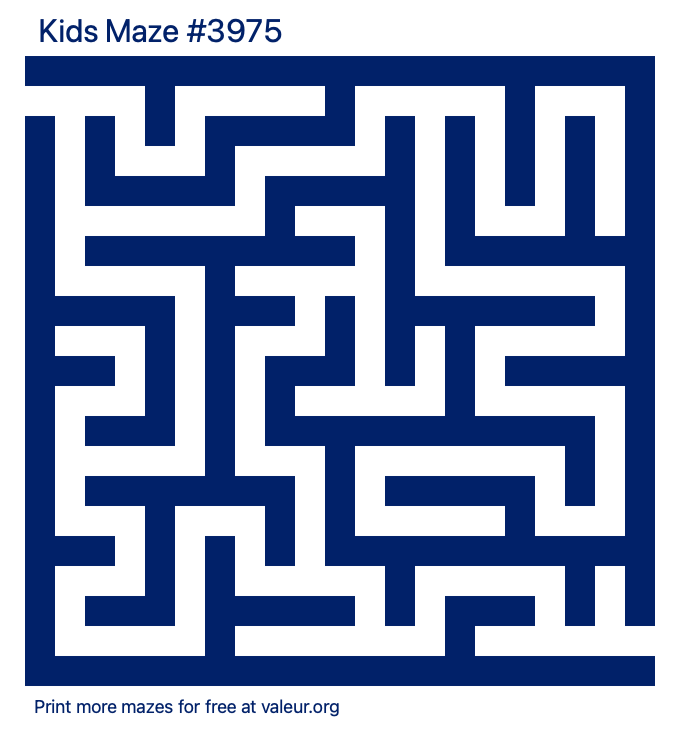 Free Printable Kids Maze number 3975